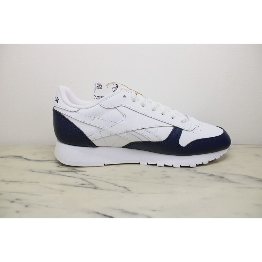 Reebok Classic Leather Sneakers Men's White Red Navy (US 10) NEW - IE2585 - Picture 5 of 10